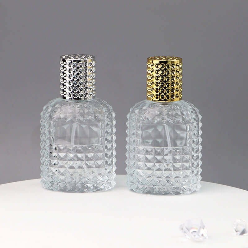 Textured Luxury 30ml 50ml Electroplate Cap Perfume Container