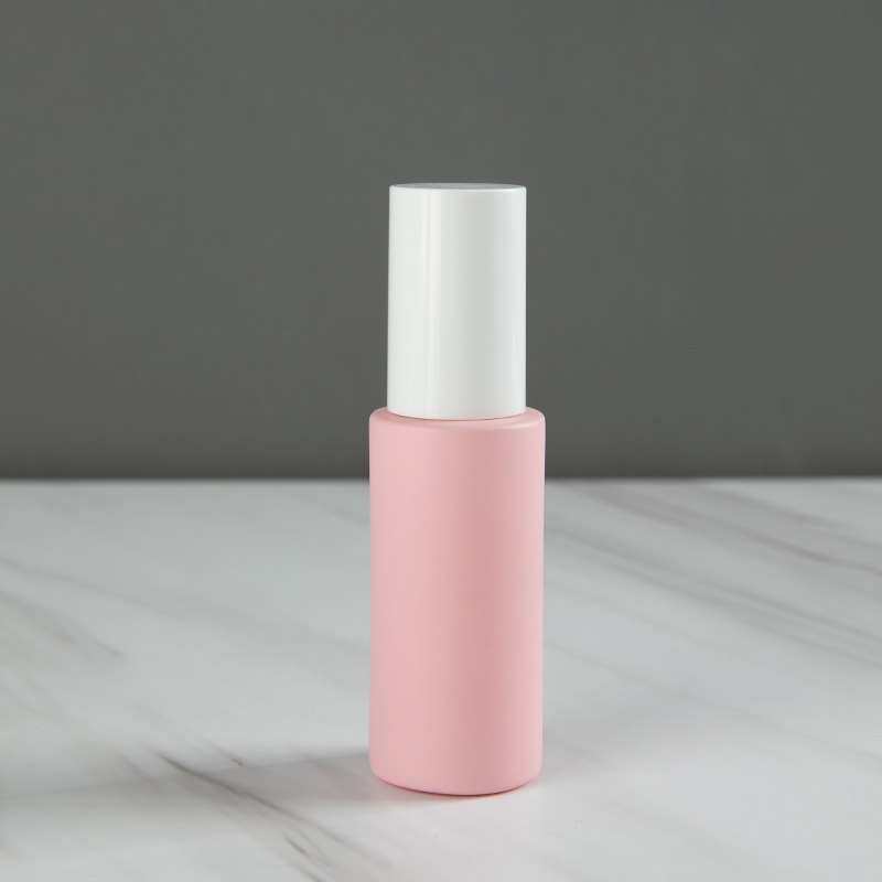 30ml Push Button Dropper Bottle Pink White Skincare Glass Packaging - Xuzhou OLU Daily Products Co., Ltd.