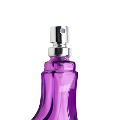 purple glass perfume bottle