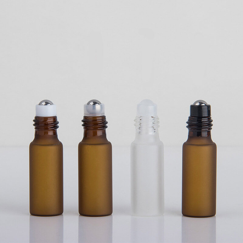 3ml 5ml 10ml Amber Frosted Roll On Essential Oil Glass Bottle - Xuzhou OLU Daily Products Co., Ltd.
