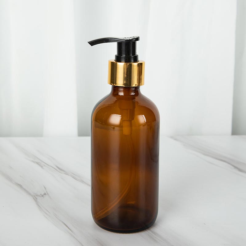 Amber Boston Hair Conditioner Dispenser 250ml Pump Glass Bottle