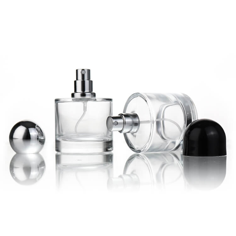 round glass perfume bottle