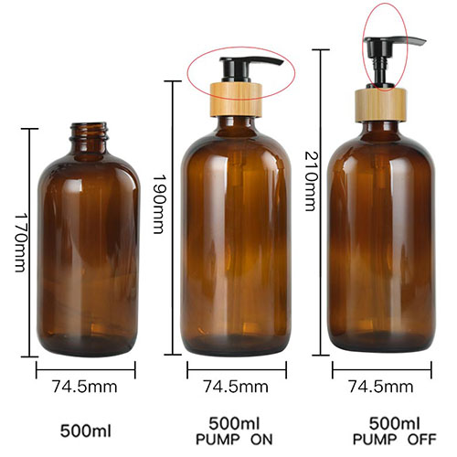 shampoo glass bottle
