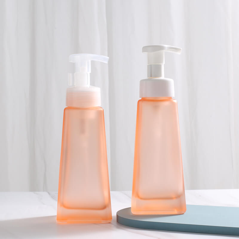 375ML Orange Square Hand Wash Shampoo Glass Dispenser - Xuzhou OLU Daily Products Co., Ltd.