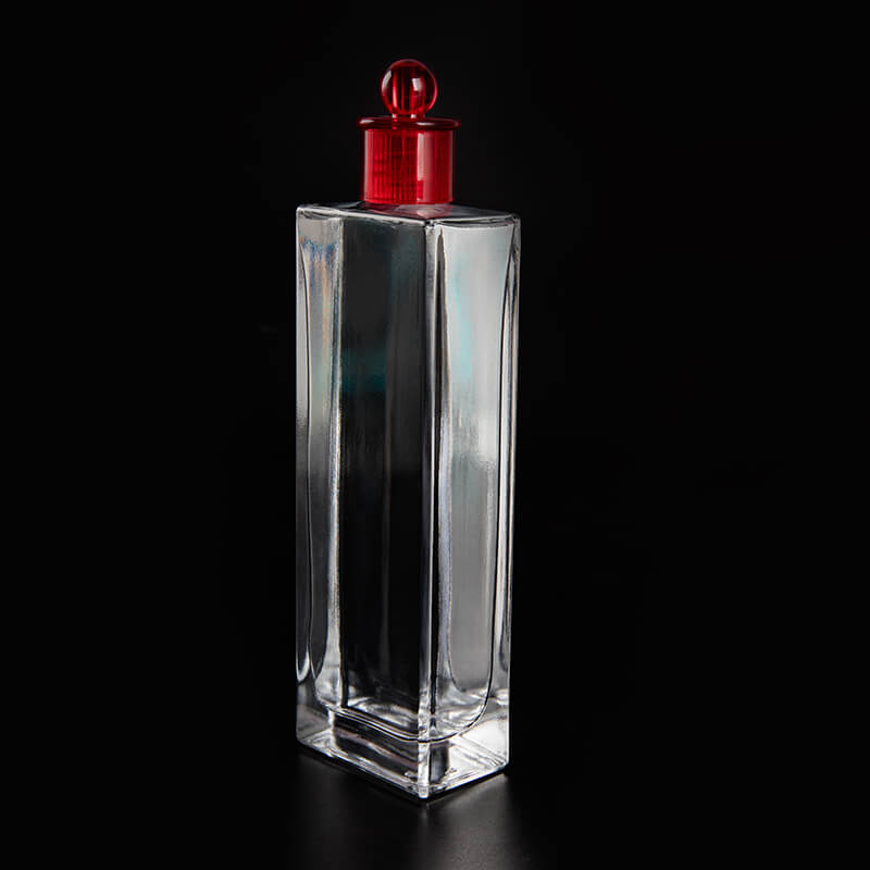 Square Clear 150ml Attar Oil Glass Bottle with Screw Cap