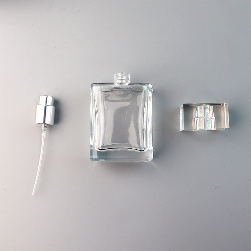 50ml Square Perfume Atomizer Glass Bottle with Sprayer Cap - Xuzhou OLU Daily Products Co., Ltd.