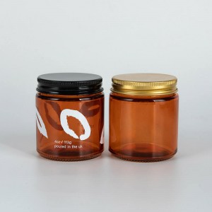 China Wholesale Amber Glass Storage Jars Factory – 
 4oz Bakhoor Jar Logo Printed Orange Storage Glass Container – Nayi