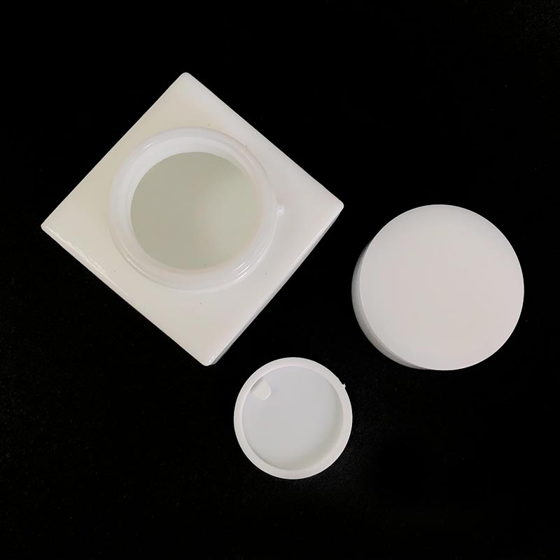 Square Opal Glass Beauty Lotion Pump Bottle Face Cream Jar - Xuzhou OLU Daily Products Co., Ltd.