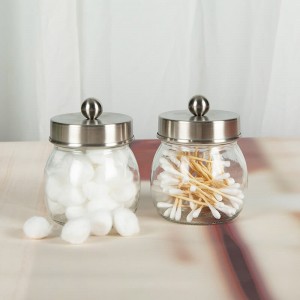 China Wholesale Bulk Amber Candle Jars Manufacturers – 
 250ml Cotton Ball Mason Jar Q-tips Storage Glass Container – Nayi